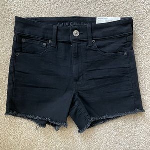 Black high rise shorts